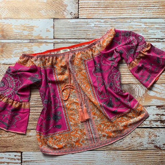 Tops - Umgee L boho off shoulder top
